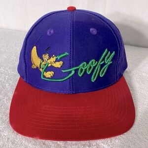 Vintage Disney Goofy’s Hat Co Purple Red Embroidered Goofy Snap Back Hat